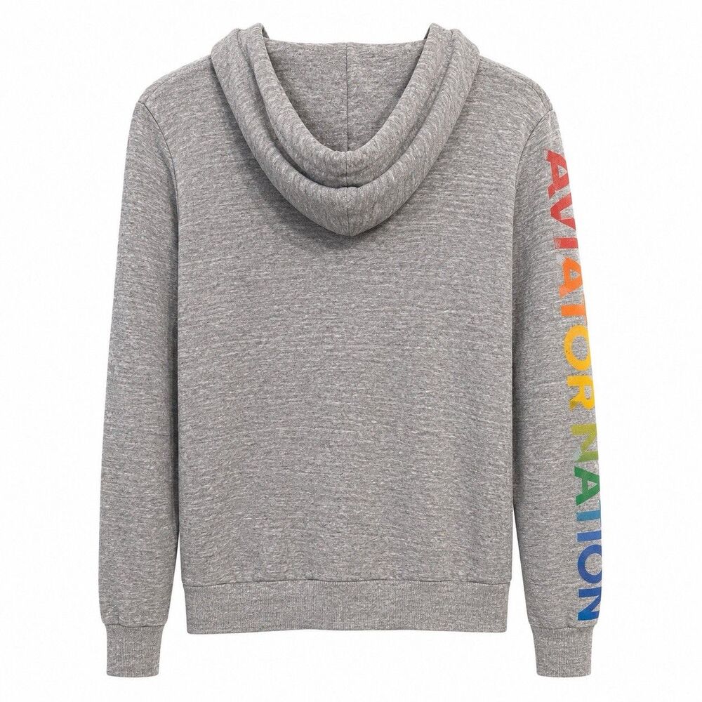 Aviator Nation Venice Gray Relaxed Pullover Hoodie No Drawstring Women S USA - Picture 6 of 8